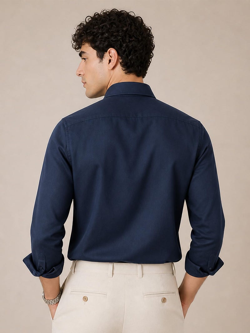 Veirdo® Men’s Pure Cotton Regular Fit Casual Shirt with Full Sleeves & Chest Pocket | Stylish Button-Down for Office, Party VD_FS_SH_NVY_XL - Image 3