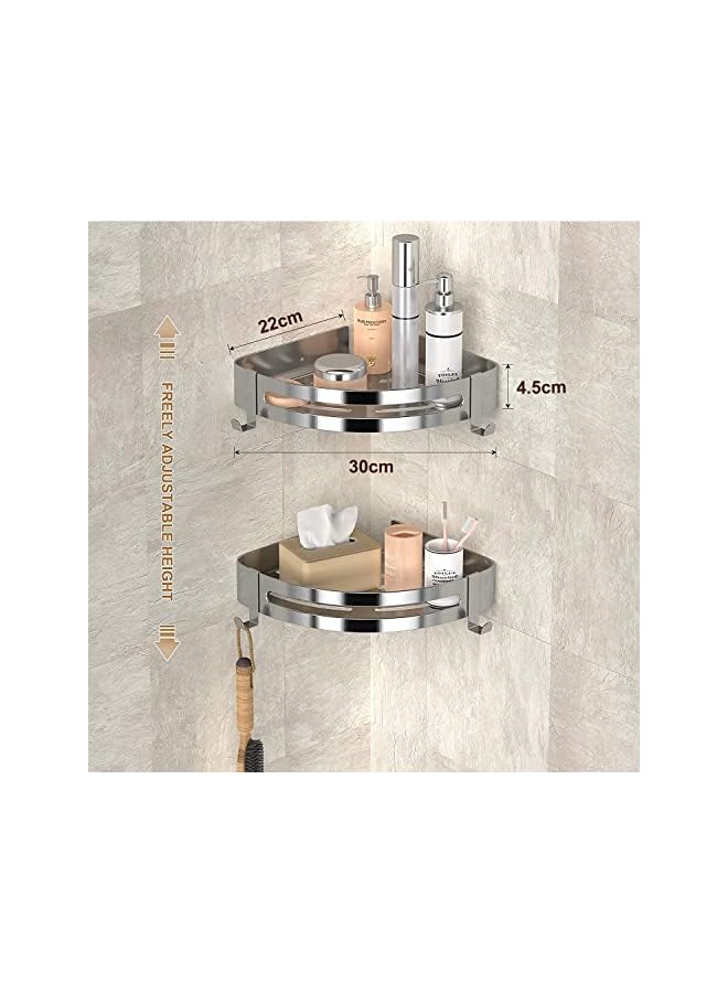 Raxoom Caddy Bathroom Shelf,No Drilling Traceless Adhesive Bathroom Storage Organizer,SUS304 Rustproof Shower Rack, 2-in-1 Kitchen Spice Racks - Image 5