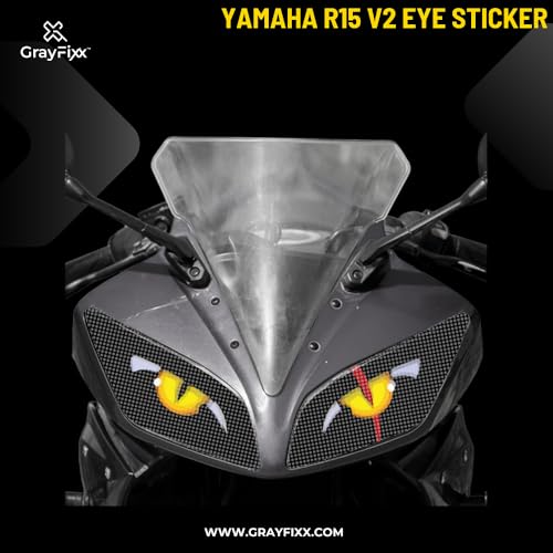 Grayfixx Eye Design Headlight Sticker for R15 V2 | Made in Premium Oneway Vision Vinyl with FPF (Fade Protection Film), Waterproof, Precut Sticker, Pack of 1-Self-Adhesive - Image 2