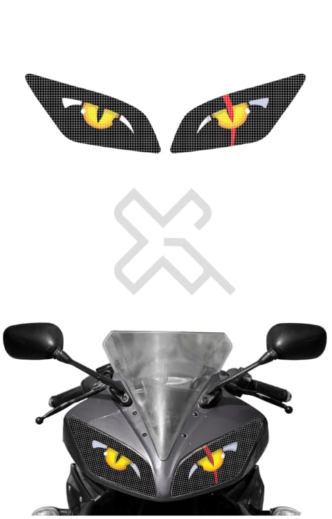 Grayfixx Eye Design Headlight Sticker for R15 V2 | Made in Premium Oneway Vision Vinyl with FPF (Fade Protection Film), Waterproof, Precut Sticker, Pack of 1-Self-Adhesive - Image 1
