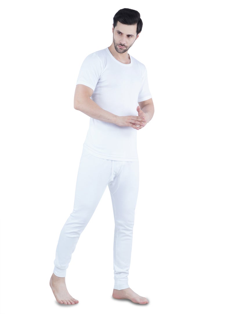 WHITE LEAF Men’s Round Neck Vest Undershirt (Pack of 3) 100% Combed Cotton Innerwear – Soft Breathable Half Sleeve Undershirts for Daily Wear - White - Image 4