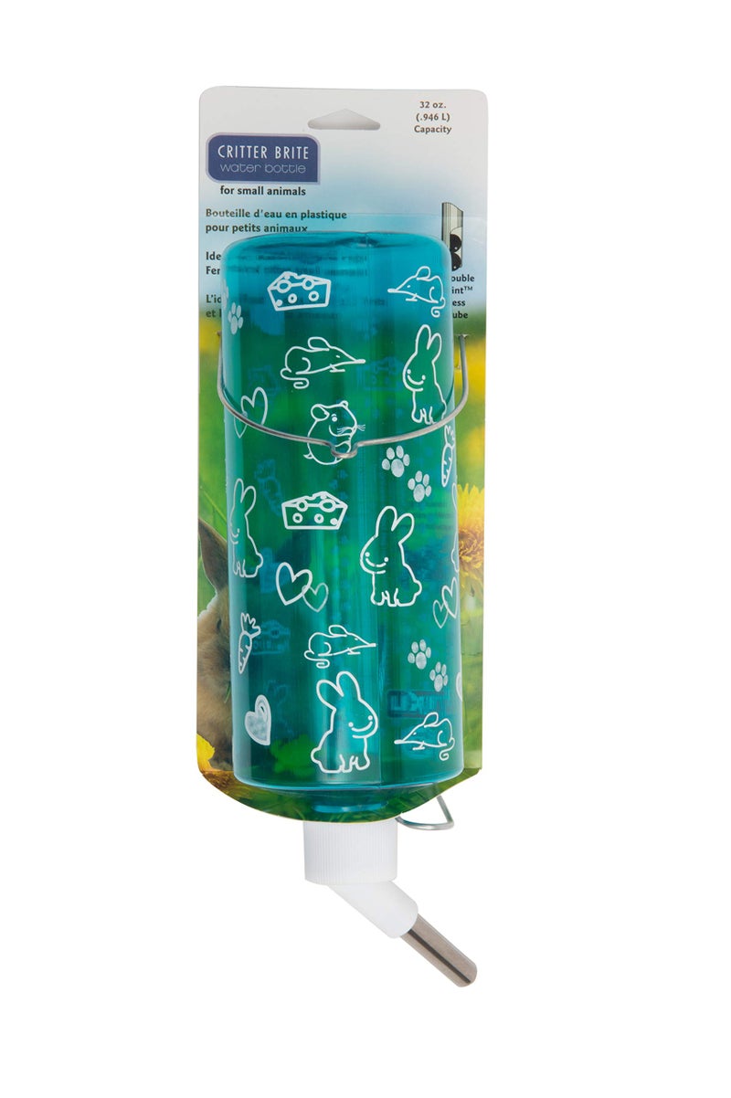 Lixit Standard Cage Water Bottles for Rabbits, Ferrets, Guinea Pigs, Hamsters, Rats, Mice and Other Small Animal's (32 Ounce, Blue) - Image 1