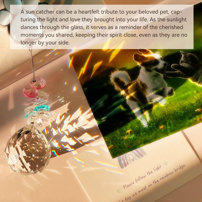 AMETHUARTZ Dog Memorial Suncatcher, Loss of Dog Sympathy Gift, Thoughtful Pet Remembrance Bereavement Gifts - Image 3