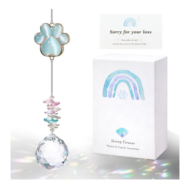 AMETHUARTZ Dog Memorial Suncatcher, Loss of Dog Sympathy Gift, Thoughtful Pet Remembrance Bereavement Gifts - Image 1