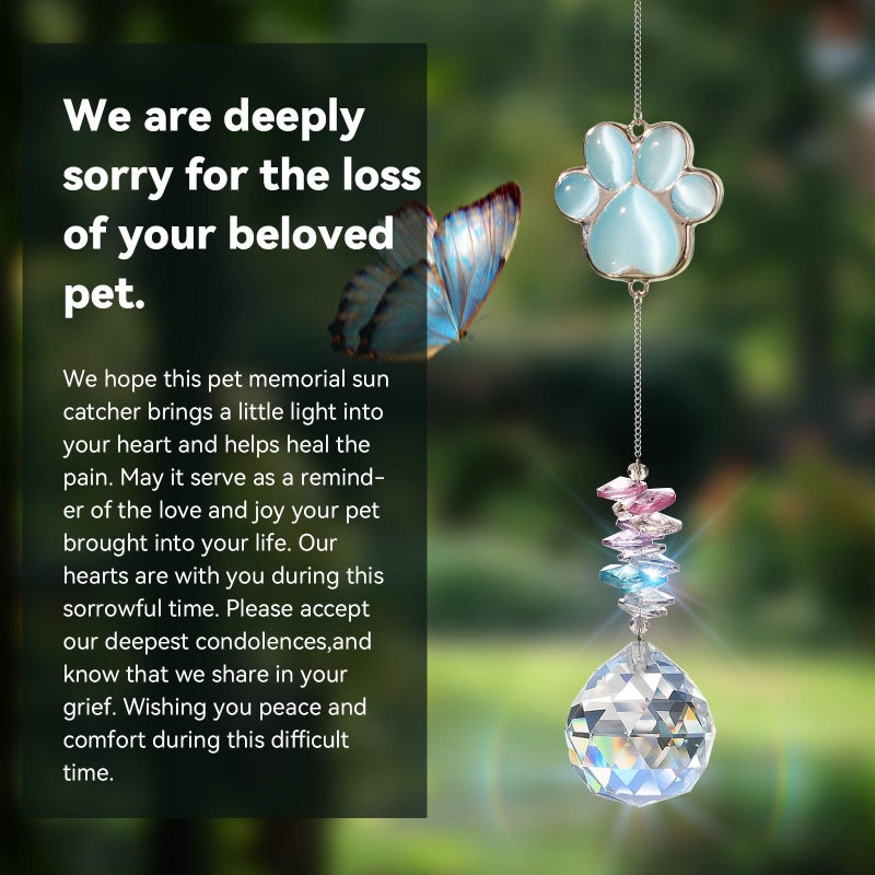 AMETHUARTZ Dog Memorial Suncatcher, Loss of Dog Sympathy Gift, Thoughtful Pet Remembrance Bereavement Gifts - Image 5