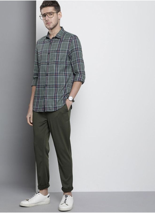 The Indian Garage Co Men Regular Fit Striped Full Sleeves Cutaway Collar Casual Shirt  - Image 5