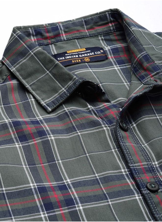 The Indian Garage Co Men Regular Fit Striped Full Sleeves Cutaway Collar Casual Shirt  - Image 4