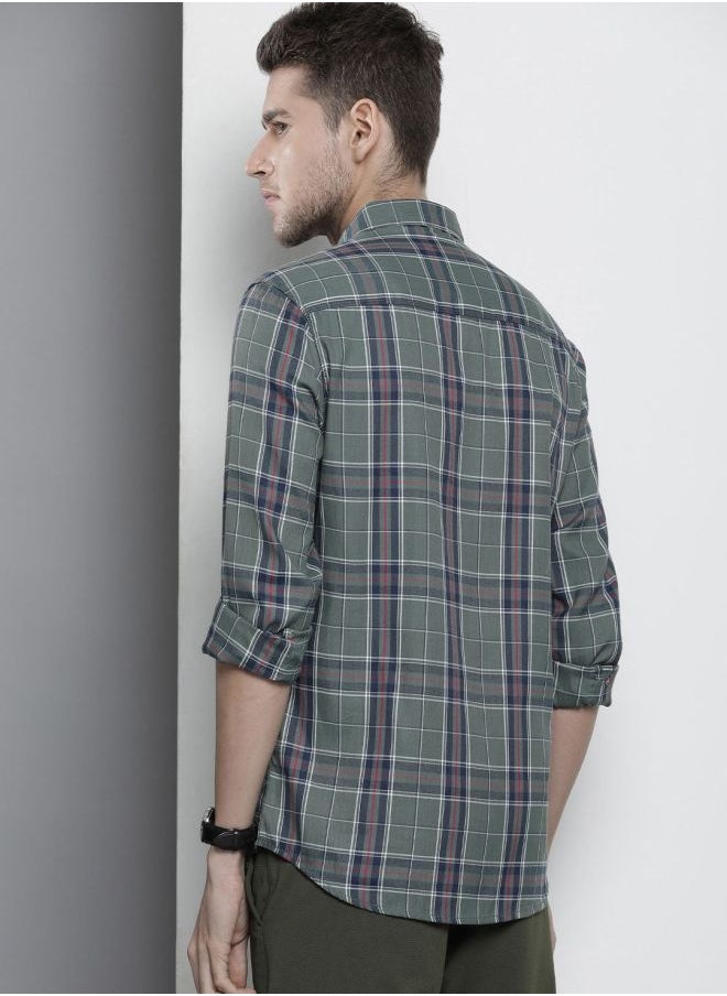 The Indian Garage Co Men Regular Fit Striped Full Sleeves Cutaway Collar Casual Shirt  - Image 2
