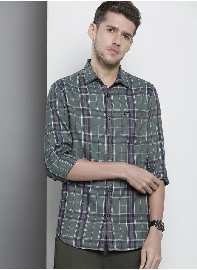 The Indian Garage Co Men Regular Fit Striped Full Sleeves Cutaway Collar Casual Shirt  - Image 1