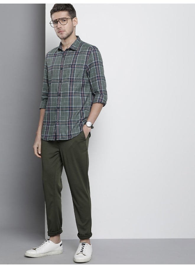 The Indian Garage Co - Men Regular Fit Striped Full Sleeves Cutaway Collar Casual Shirt - Image 1