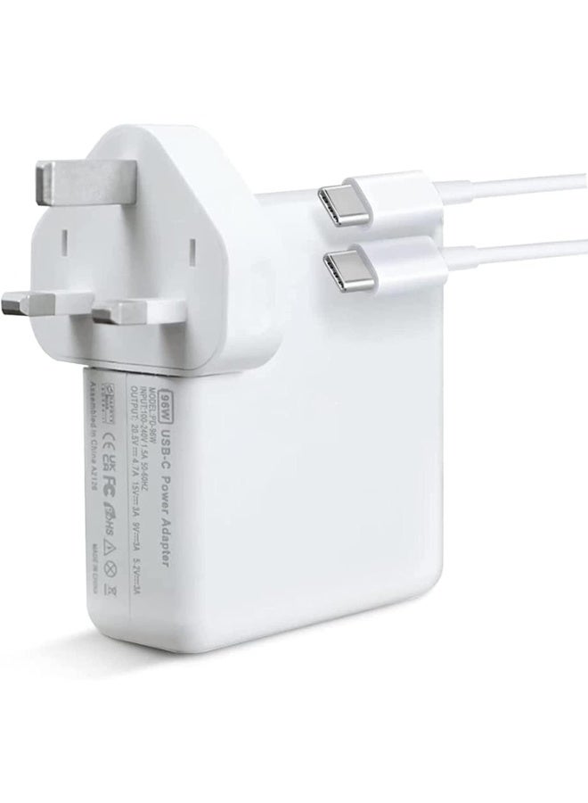 NXT 96W USB C Power Adapter Fast Charger Compatible with MacBook Pro/Air 13/14/15/16 Inch with 6ft Cable, White - Image 1