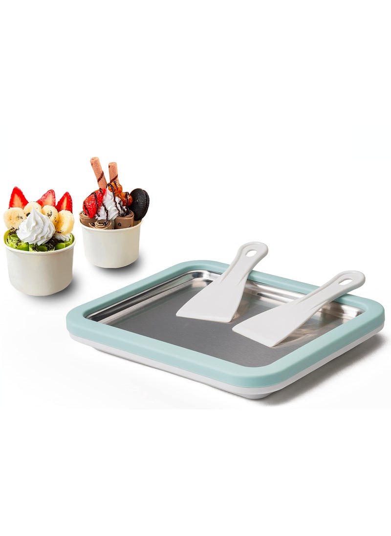 JoyMech JoyMech Ice Cream Roll Maker Rolled Ice Cream Machine Sweet Spot Pan Instant Cold Plate Ideal for Making Rolled Ice Cream Soft Serve Slushies Frozen Yogurt Sorbet and Gelatod Aquamarine 