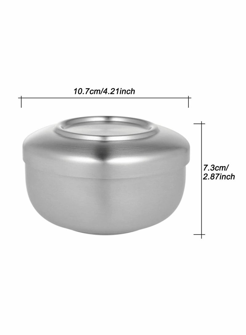 Excefore Shaving Brush Bowl Men's Anti-Skid Metal Durable Stainless Steel Shave Cream Soap Bowl Shaving Mug Male Face Cleaning Soap Bowl Easy to Clean - Image 3