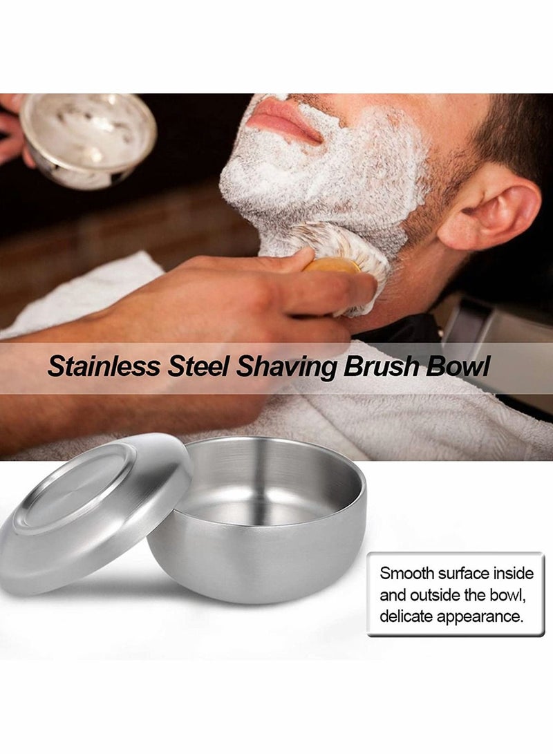 Excefore Shaving Brush Bowl Men's Anti-Skid Metal Durable Stainless Steel Shave Cream Soap Bowl Shaving Mug Male Face Cleaning Soap Bowl Easy to Clean - Image 5