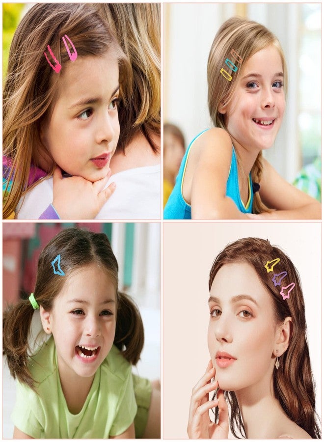 FRCOLOR 36 Pieces Snap Hair Clips for Girls, Girls Hair Clips Colorful Cute Start Butterfly Metal Barrettes Candy Color Hair Accessories for Women - Image 2