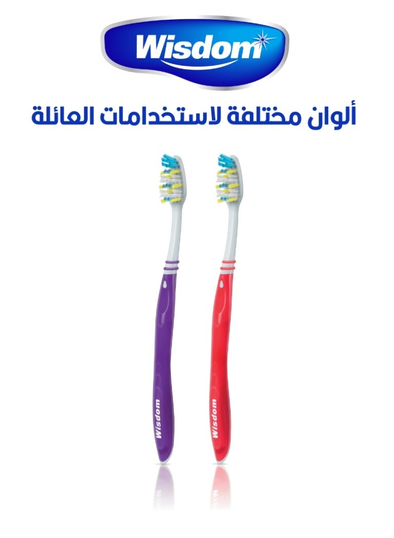 WISDOM Extra Regular Fresh Medium Toothbrush Value Pack of 2 Brushes - Image 2
