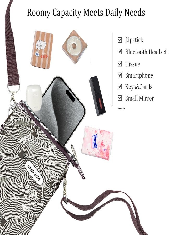 WITERY Small Canvas Crossbody Bags for Women Cellphone Crossbody Purse Cute Cloth Purse with Adjustable Shoulder Strap Mini Travel Phone Pouch Wallet Shoulder Bags for Teen Girls - Image 5
