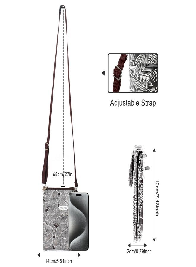 WITERY Small Canvas Crossbody Bags for Women Cellphone Crossbody Purse Cute Cloth Purse with Adjustable Shoulder Strap Mini Travel Phone Pouch Wallet Shoulder Bags for Teen Girls - Image 3