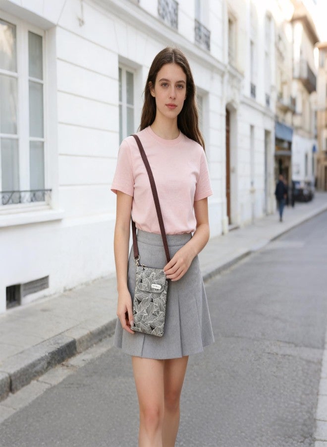 WITERY Small Canvas Crossbody Bags for Women Cellphone Crossbody Purse Cute Cloth Purse with Adjustable Shoulder Strap Mini Travel Phone Pouch Wallet Shoulder Bags for Teen Girls - Image 2