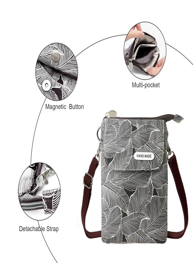 WITERY Small Canvas Crossbody Bags for Women Cellphone Crossbody Purse Cute Cloth Purse with Adjustable Shoulder Strap Mini Travel Phone Pouch Wallet Shoulder Bags for Teen Girls - Image 4