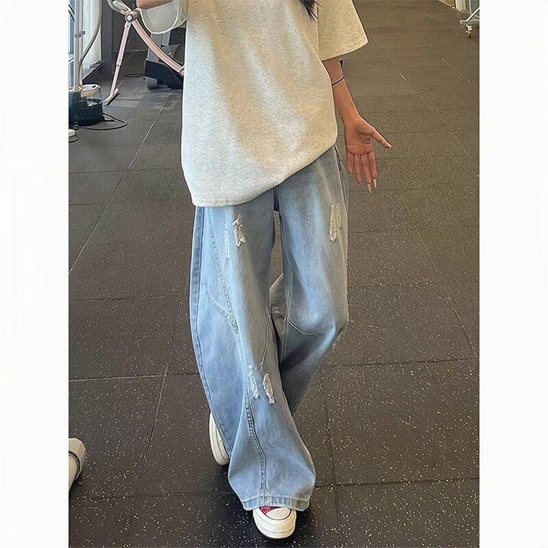 Unisex Classic Denim Jeans Loose Fit Daily Outdoor Wear - Image 1