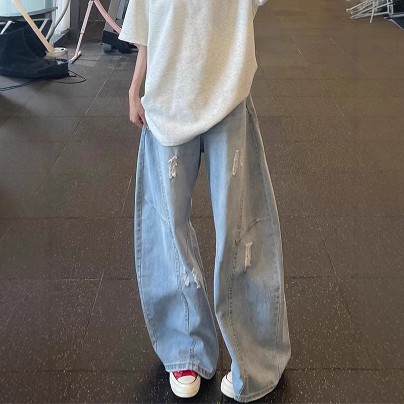 Unisex Classic Denim Jeans Loose Fit Daily Outdoor Wear - Image 3