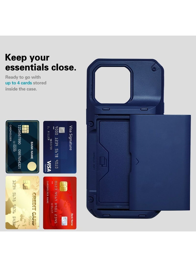 iPhone 14 Pro Case Cover with wallet Slider Credit Card Holder Slot [3-4 cards] Kickstand and Cmaera Len Protector Anti-scratch Anti-fingerprint Full Body Back Cover Phone Accessories  - Image 2