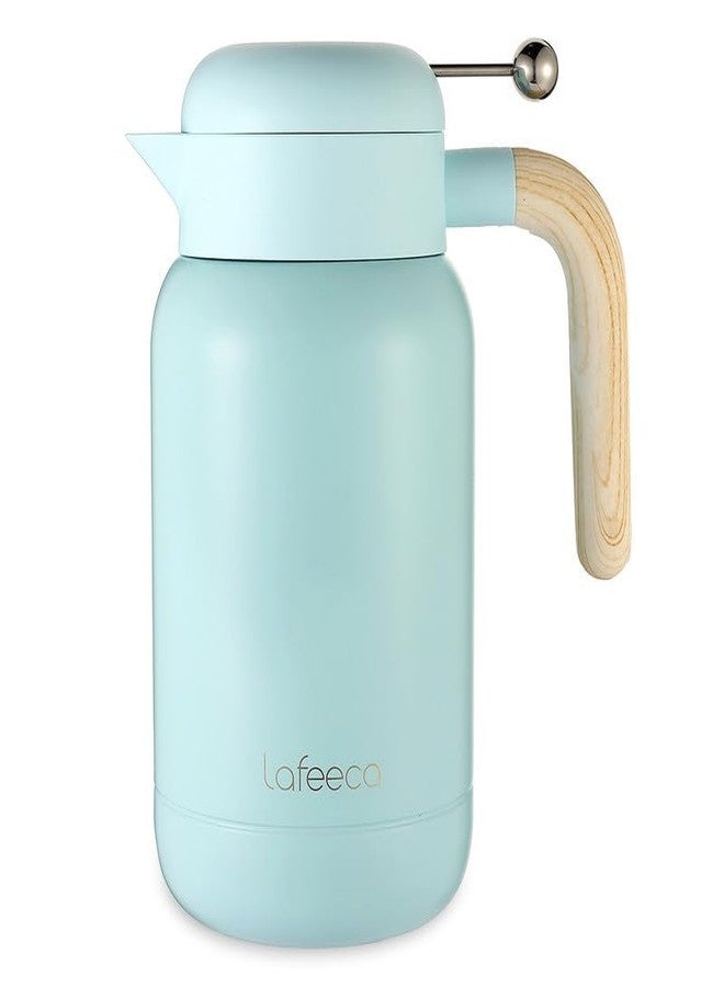 LAFEECA Aura Thermal Coffee Carafe Tea Pot for Keeping Hot & Iced Cold - Vacuum Insulated - Thermos Water Pitcher - Beverage Dispenser - Cool Touch Handle & Lid - BPA Free - 1.5 Liter - Blue - Image 1