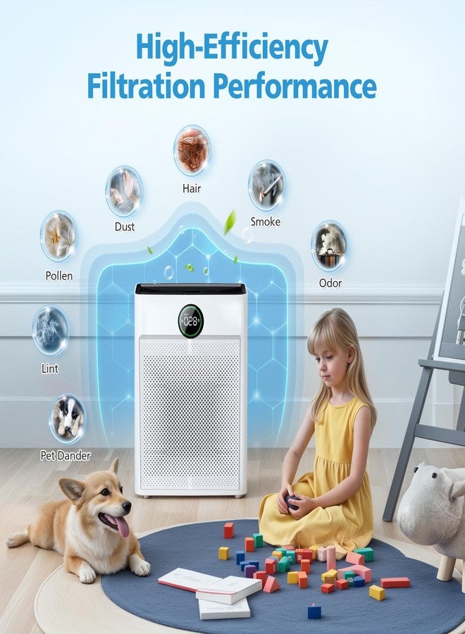 isingo 2 Pack PR1 Replacement Filter for Mooka Mode PR1 Air Purifier, H13 True HEPA Filter for Home Large Room up to 2200sq.ft, includes 4pcs Washable Pre Filter Removes Pollen Dander Smoke Pet Hair Dust - Image 4