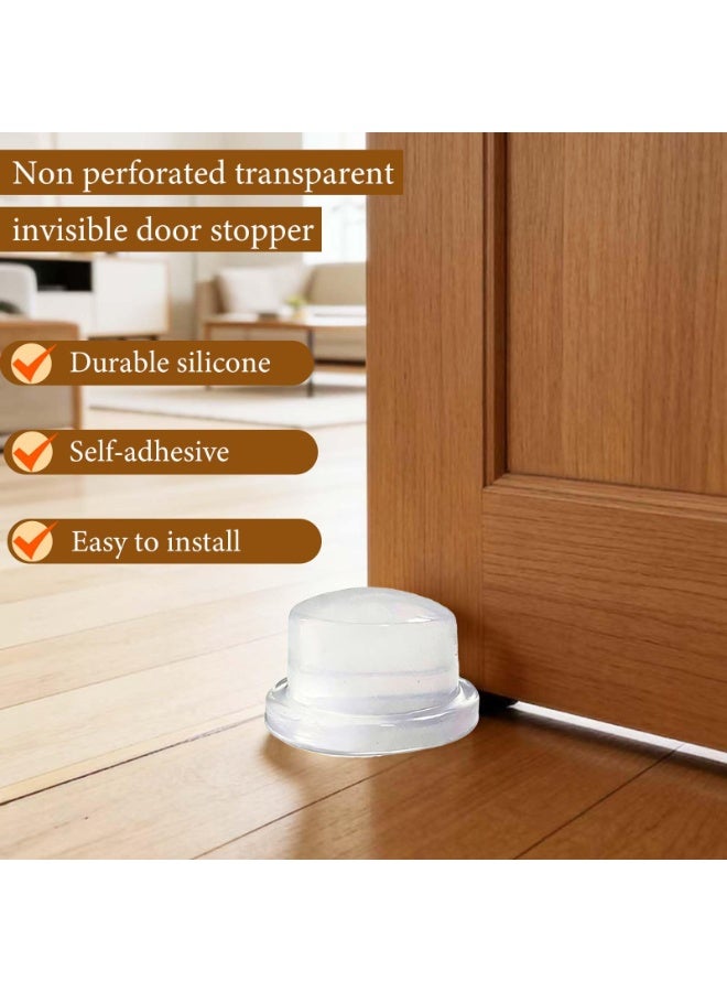 4 Pieces Clear Stick-On Silicone Rubber Door Bumper Pads, Mini Self Adhesive Wall Protector Door Stoppers, Shockproof Anti-Collision Wall Guards For Doors Cabinets Heavy Duty Household Use - Image 5