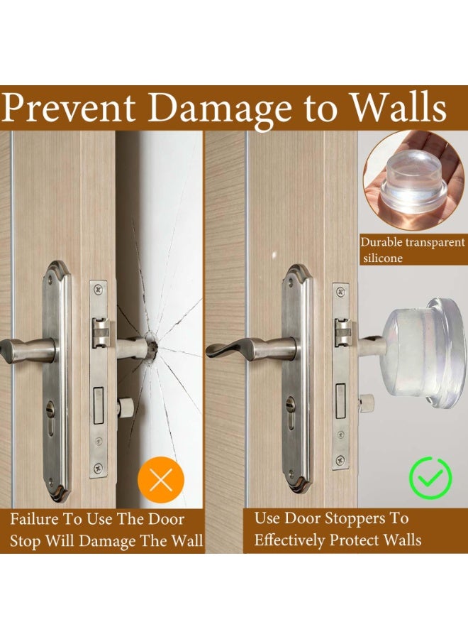 4 Pieces Clear Stick-On Silicone Rubber Door Bumper Pads, Mini Self Adhesive Wall Protector Door Stoppers, Shockproof Anti-Collision Wall Guards For Doors Cabinets Heavy Duty Household Use - Image 3