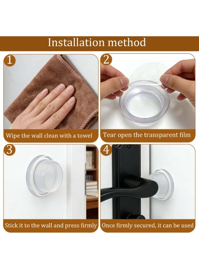 4 Pieces Clear Stick-On Silicone Rubber Door Bumper Pads, Mini Self Adhesive Wall Protector Door Stoppers, Shockproof Anti-Collision Wall Guards For Doors Cabinets Heavy Duty Household Use - Image 4