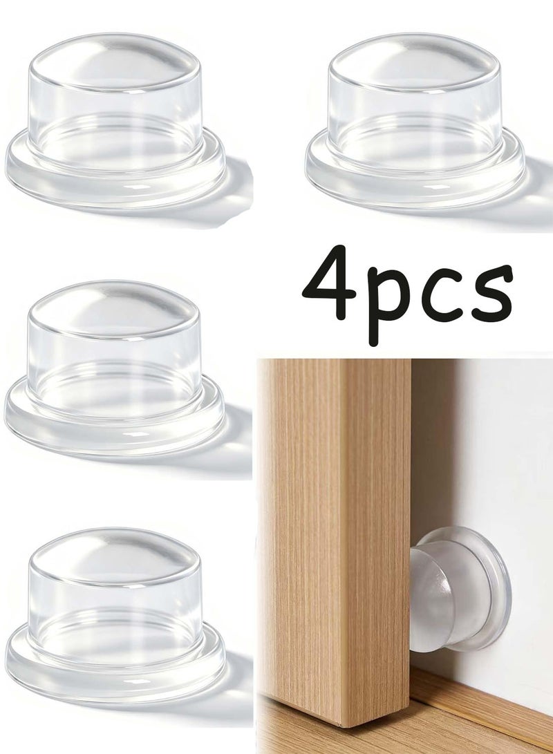 4 Pieces Clear Stick-On Silicone Rubber Door Bumper Pads, Mini Self Adhesive Wall Protector Door Stoppers, Shockproof Anti-Collision Wall Guards For Doors Cabinets Heavy Duty Household Use - Image 1