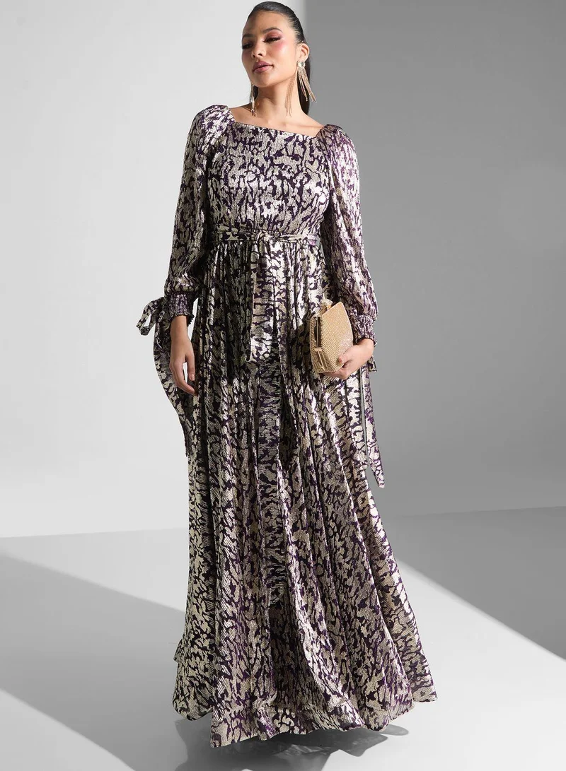 Golden Apple Square Neck Tie Detail Dress