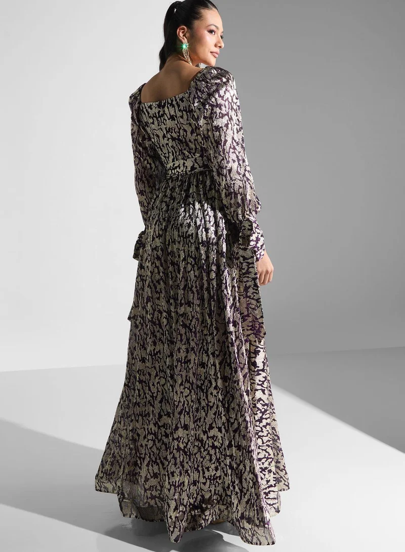 Golden Apple Square Neck Tie Detail Dress