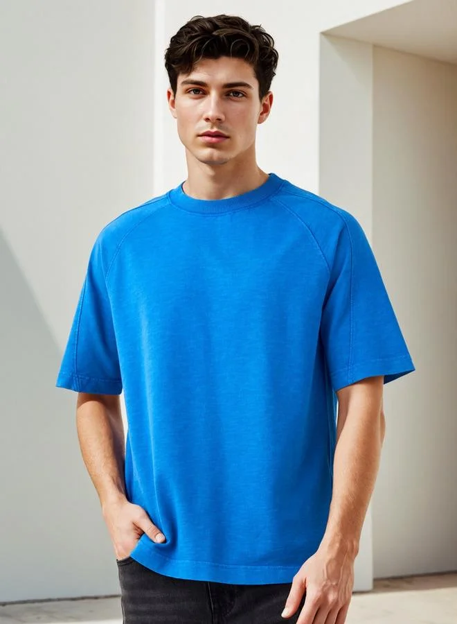 Lee Cooper  Lee Cooper Panelled T-shirt with Crew Neck for Men | Best Price UAE