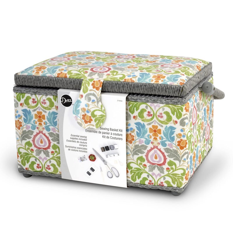 Dritz Medium Sewing Basket Kit Filled with Essential Sewing Supplies - Image 2