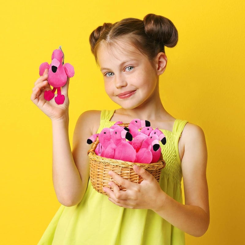 Luckam 6 Pcs Mini Flamingo Plush Toys - 5.5 Inch Keychain Stuffed Dolls & Hanging Ornaments for DIY, Birthday & Party Favors (Rose Red) - Image 3