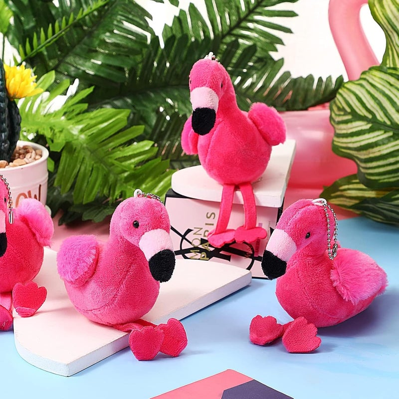 Luckam 6 Pcs Mini Flamingo Plush Toys - 5.5 Inch Keychain Stuffed Dolls & Hanging Ornaments for DIY, Birthday & Party Favors (Rose Red) - Image 5