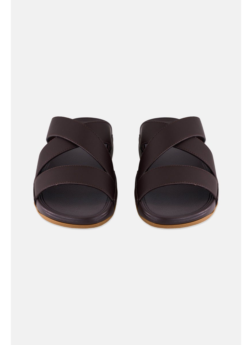 English Laundry Men Slip On Crisscross Arabic Sandals, Light Brown  - Image 4
