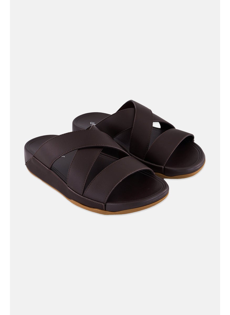 English Laundry Men Slip On Crisscross Arabic Sandals, Light Brown  - Image 1