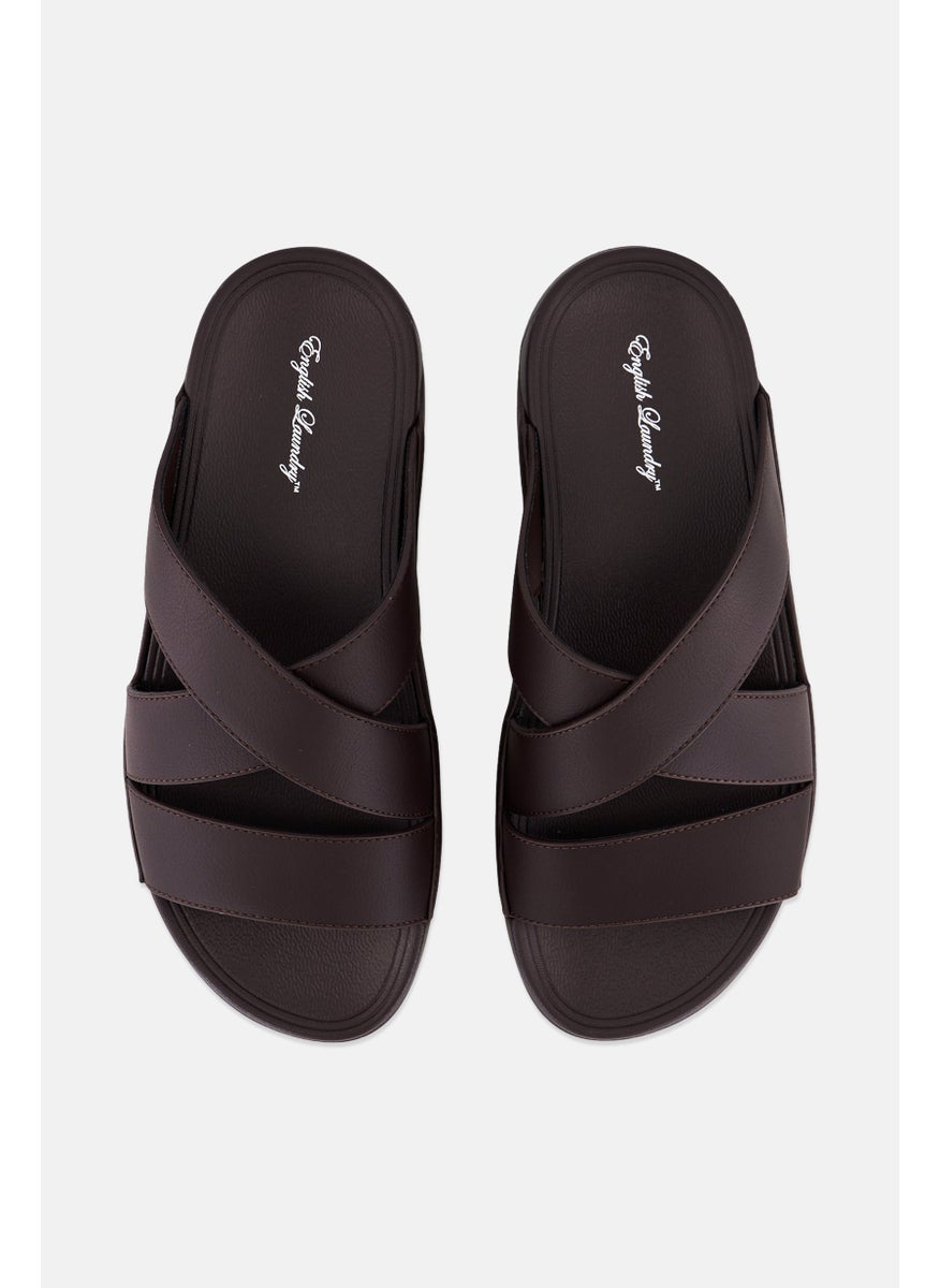 English Laundry Men Slip On Crisscross Arabic Sandals, Light Brown  - Image 3