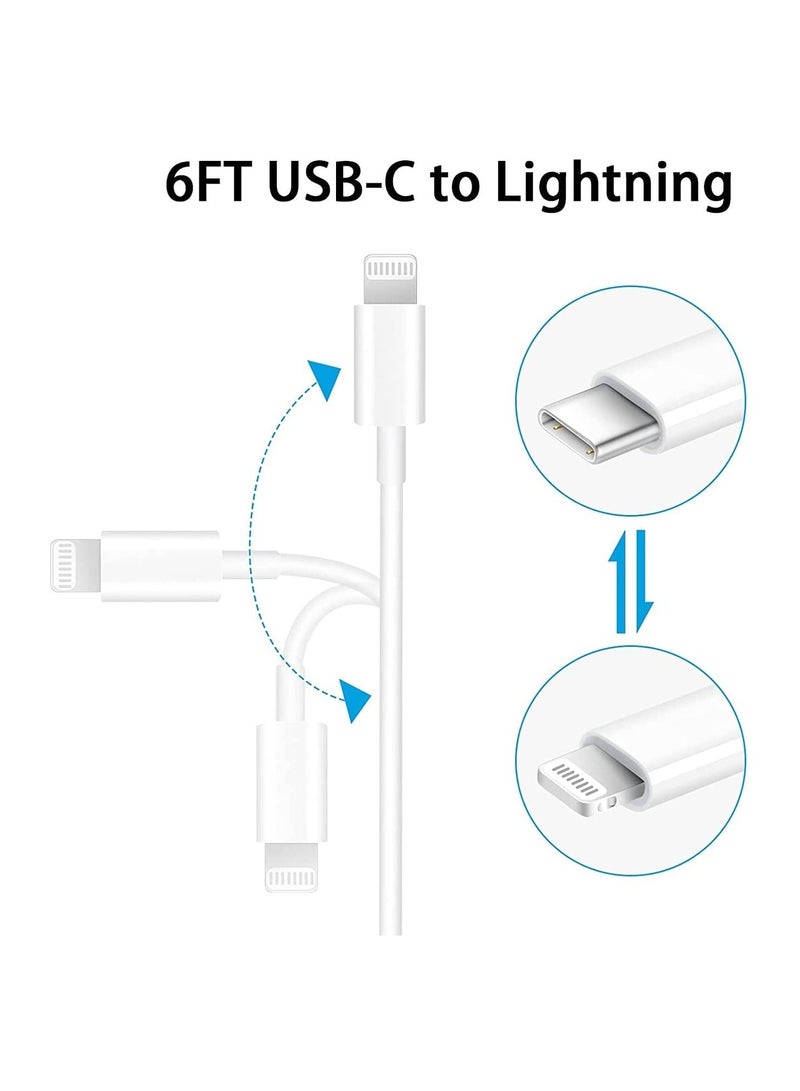 USB C Fast Charger -MFi Certified - 20W PD Fast Charger with 6FT C to Type C Charger Adapter Compatible with iPhone 13/13 Pro/iPhone 12/12 Mini/12 Pro/12 Pro Max/11 Pro Max/XS Max/XS/XR/X  - Image 5