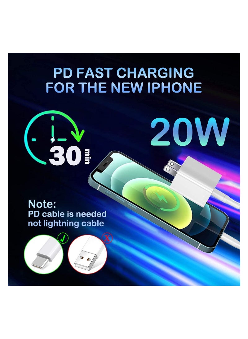 USB C Fast Charger -MFi Certified - 20W PD Fast Charger with 6FT C to Type C Charger Adapter Compatible with iPhone 13/13 Pro/iPhone 12/12 Mini/12 Pro/12 Pro Max/11 Pro Max/XS Max/XS/XR/X  - Image 2
