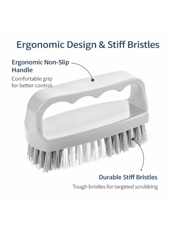 Titiz Plastik فرشاة تنظيف اليدين والياقات بمقبض مريح وشعيرات متينة للعناية بالملابس والأقمشة، فرشاة نظافة متعددة الاستخدامات، 9.7 × 4 × 5.5 سم، رمادية اللون - Image 3