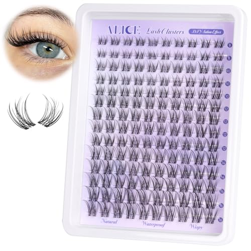 ALICE Natural Lash Clusters Lash Extensions Invisible Band Waterproof 8-16mm Cluster Eyelash Extensions Wispy Eyelash Clusters Individual Lashes Cluster Lashes - Image 1