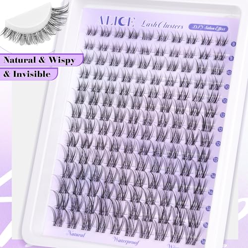 ALICE Natural Lash Clusters Lash Extensions Invisible Band Waterproof 8-16mm Cluster Eyelash Extensions Wispy Eyelash Clusters Individual Lashes Cluster Lashes - Image 3