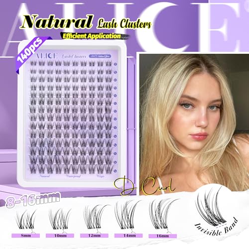 ALICE Natural Lash Clusters Lash Extensions Invisible Band Waterproof 8-16mm Cluster Eyelash Extensions Wispy Eyelash Clusters Individual Lashes Cluster Lashes - Image 2