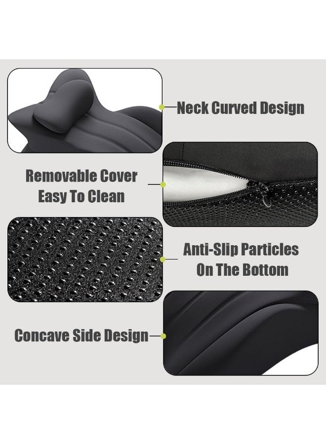 YOUWE7 Adult Memory Foam Ergonomic Wedge Prone Pillow, Bed Pillow for Sitting Up, Back Neck and Leg Pain Relief Anti Snoring for Massage, Reading, Sleeping, with Removable Washable Cover (Black) - Image 4