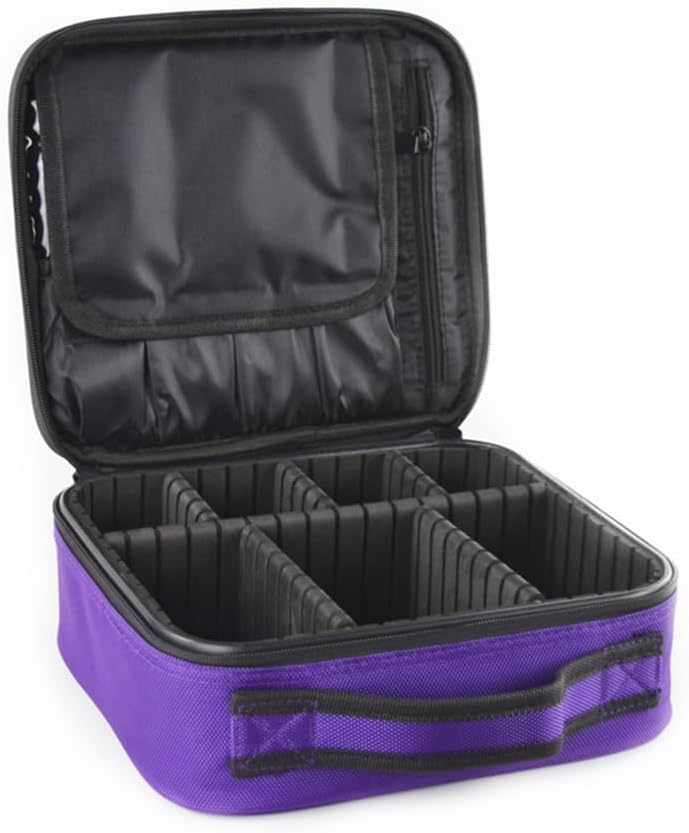 Semilyn Travel Makeup Bag for Women Makeup Organizer Train Case Cosmetic Makeup Storage Bag Organizer with Adjustable Dividers for Brush,Nail Tool,Toiletry,Jewelry Digital Accessories Purple
